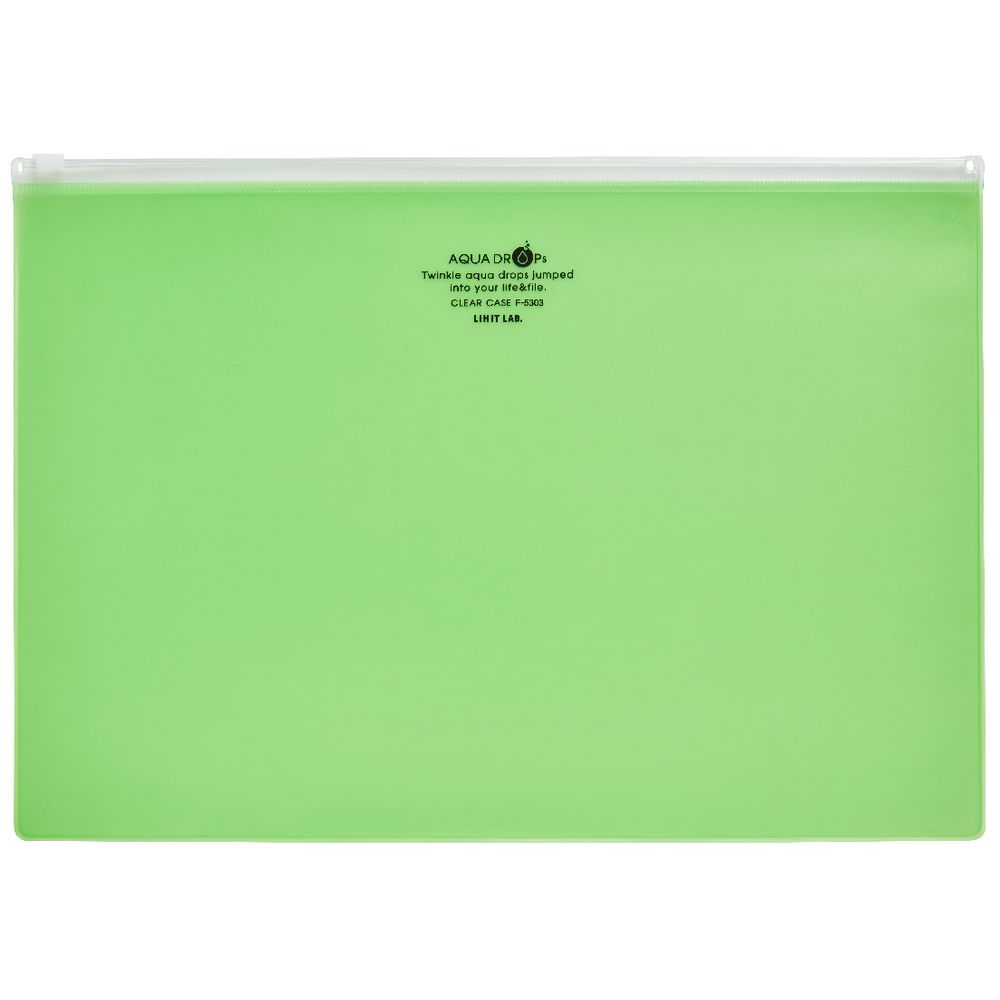 Aqua Drops Zip Open Document Wallet A3 Green