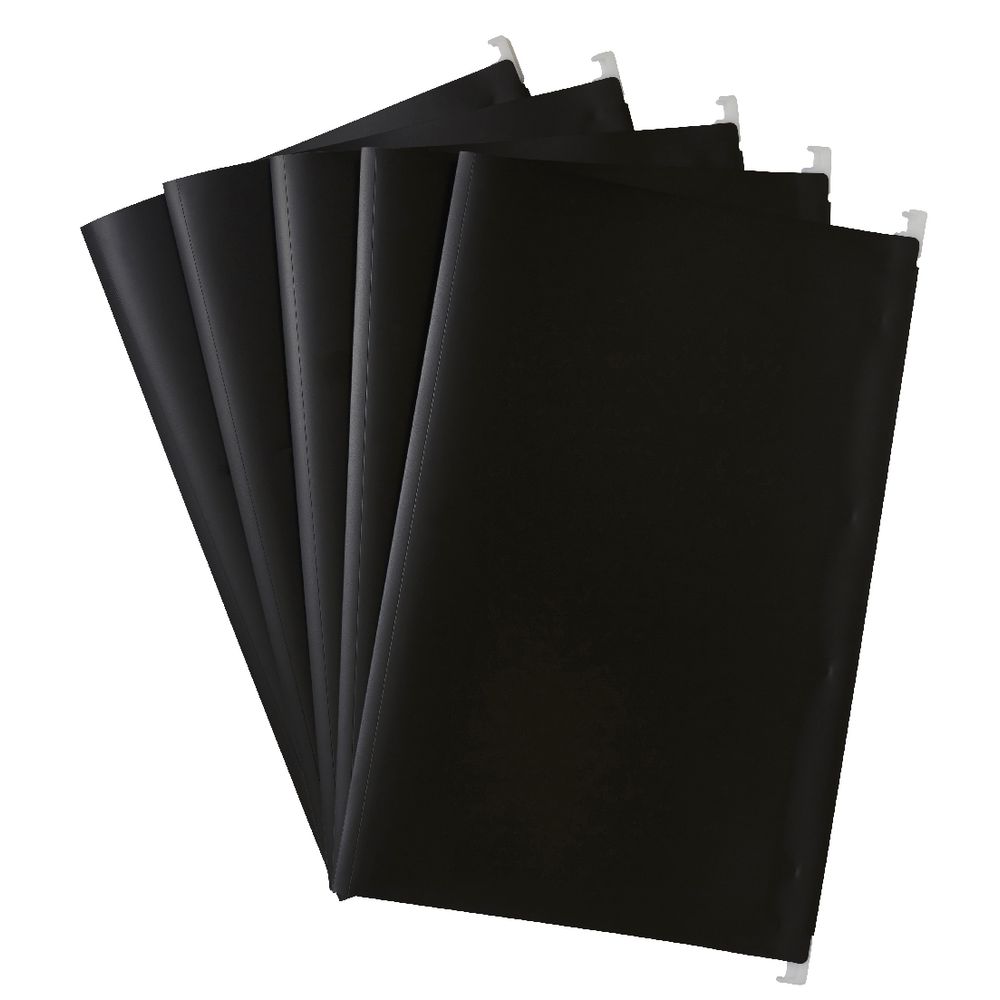 Aqua Drops Suspension File Foolscap Black 5 Pack