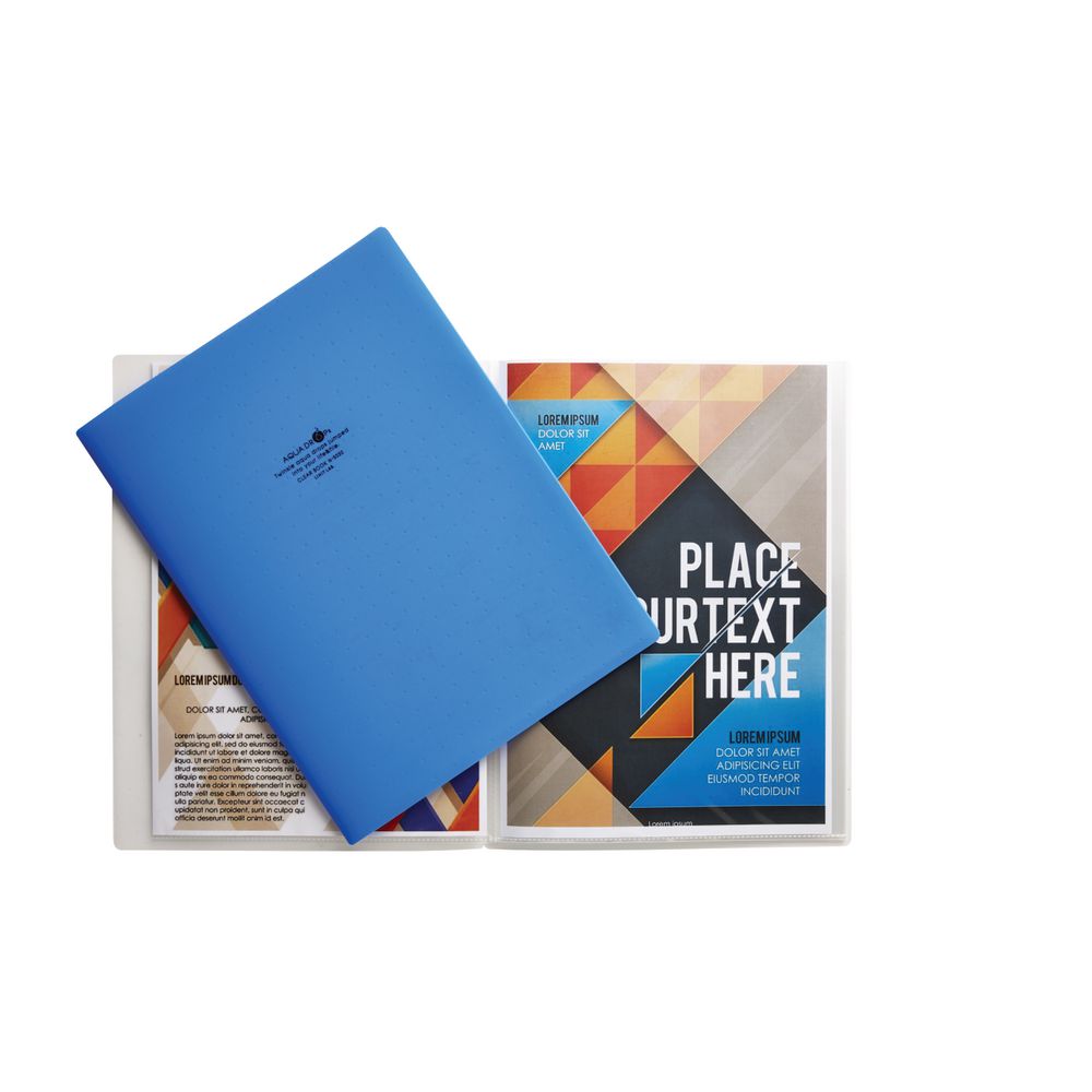 Aqua Drops A4 Display Book 10 Pocket Fixed Blue