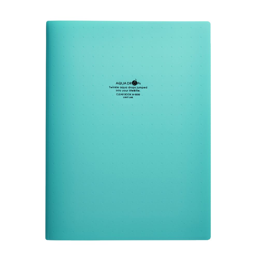 Aqua Drops A4 Display Book 10 Pocket Fixed Green