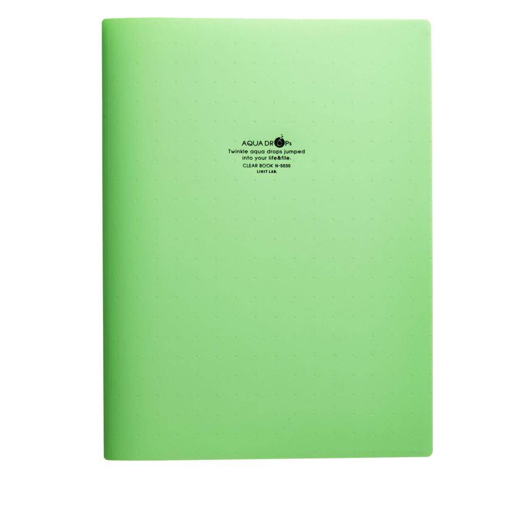 Aqua Drops A4 Display Book 10 Pocket Fixed Lime