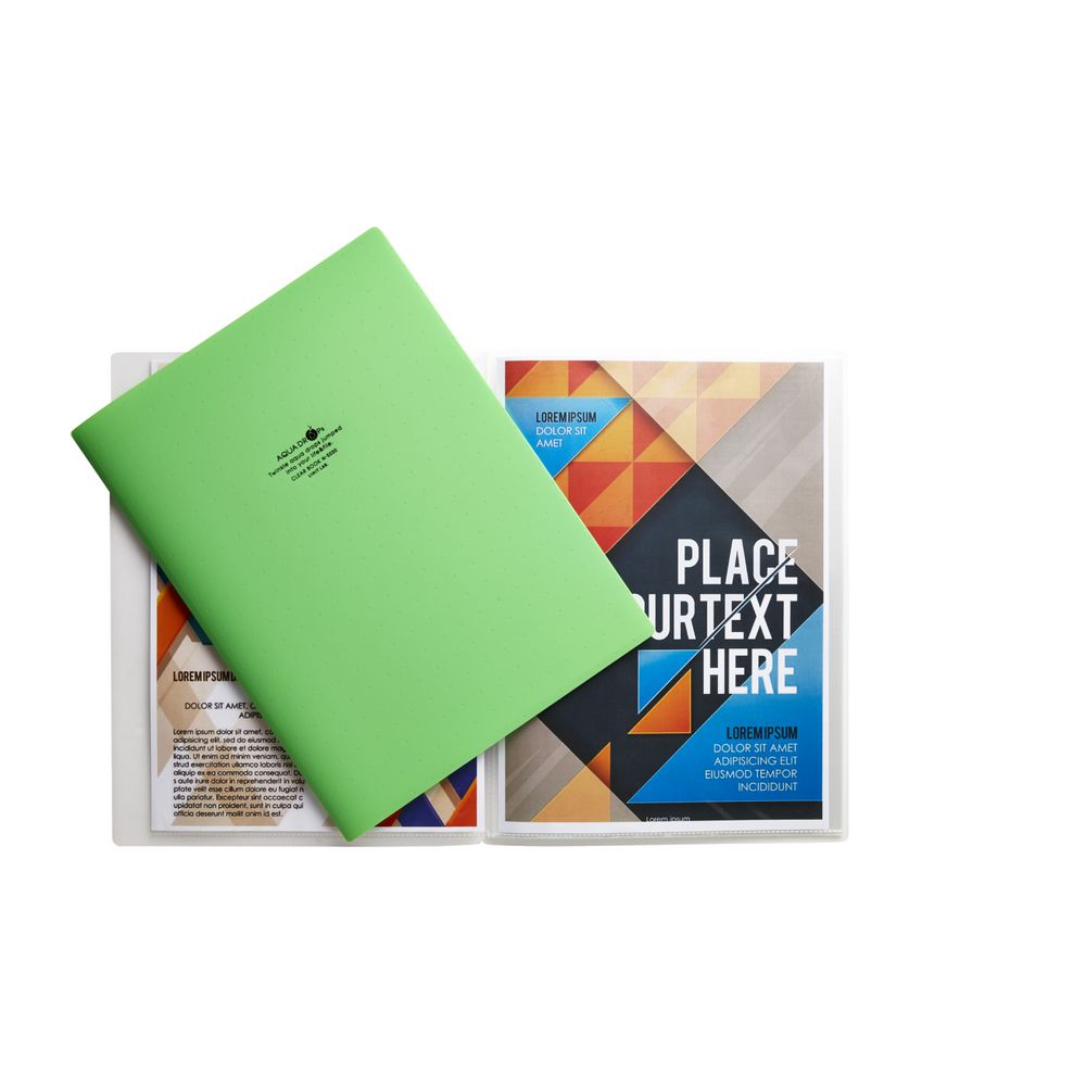Aqua Drops A4 Display Book 10 Pocket Fixed Lime