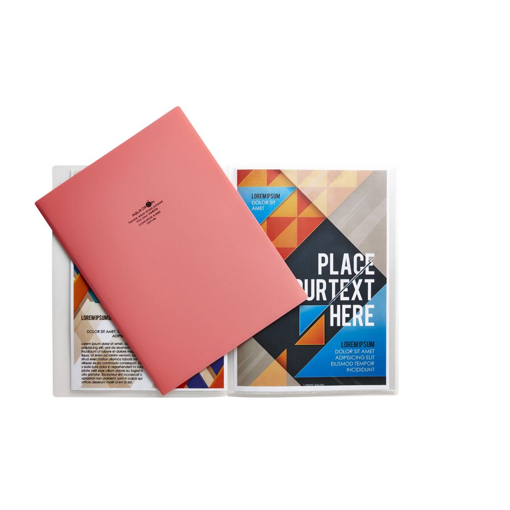 Aqua Drops A4 Display Book 10 Pocket Fixed Pink