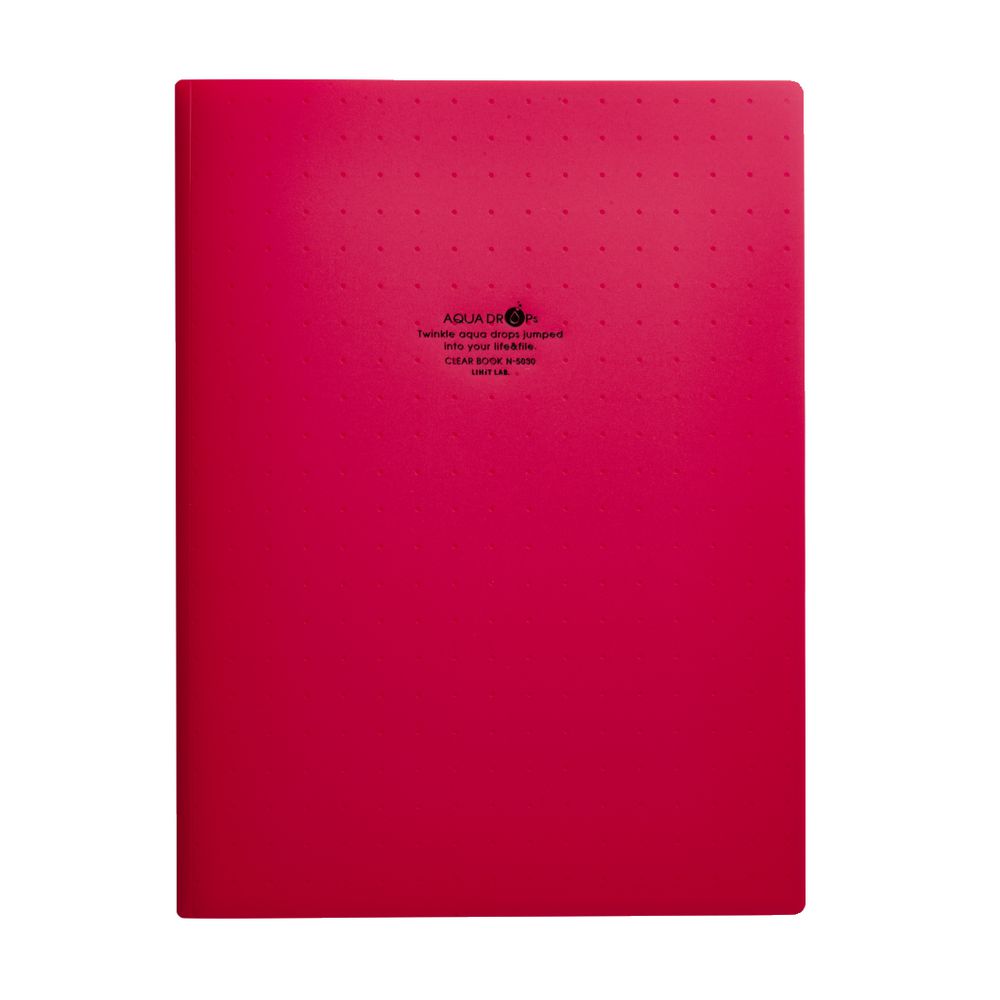 Aqua Drops A4 Display Book 10 Pocket Fixed Red