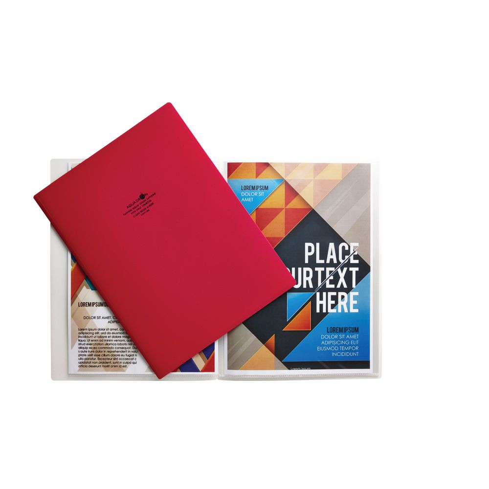 Aqua Drops A4 Display Book 10 Pocket Fixed Red