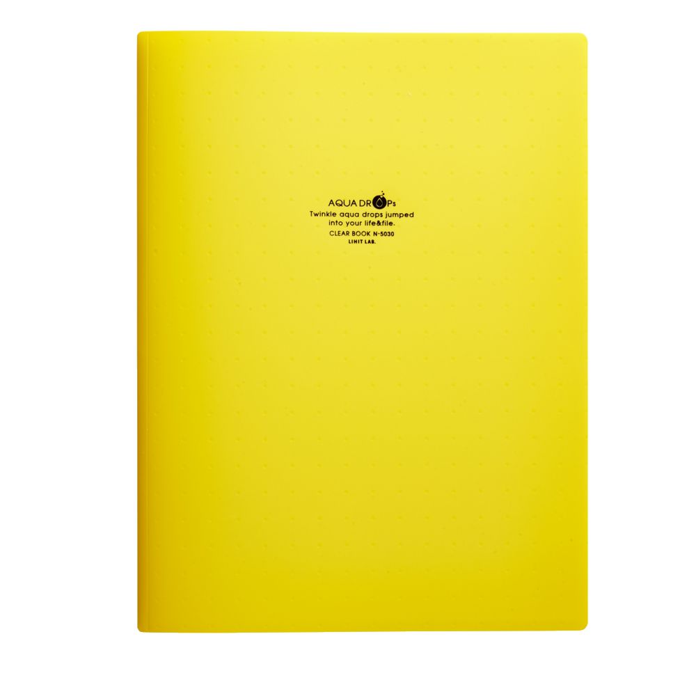 Aqua Drops A4 Display Book 10 Pocket Fixed Yellow
