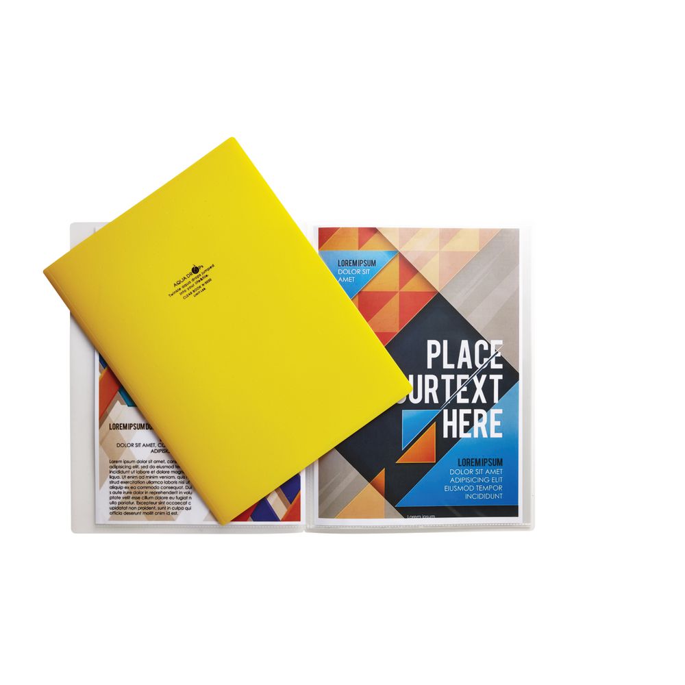 Aqua Drops A4 Display Book 10 Pocket Fixed Yellow