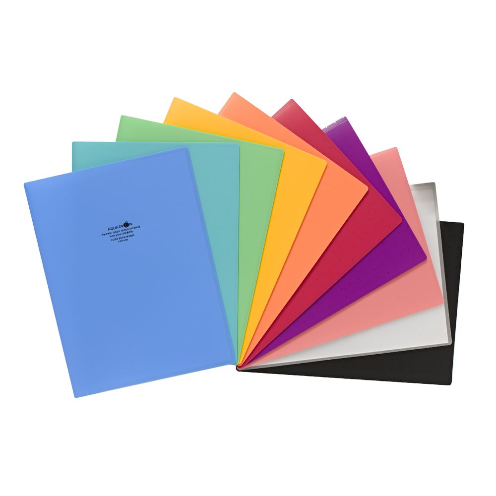 Aqua Drops A4 Display Book 10 Pocket Fixed Yellow