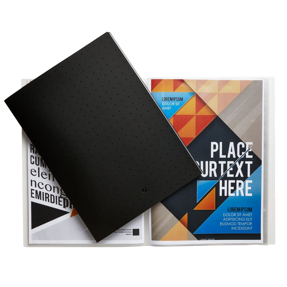 Aqua Drops A4 Display Book 20 Pocket Fixed Black