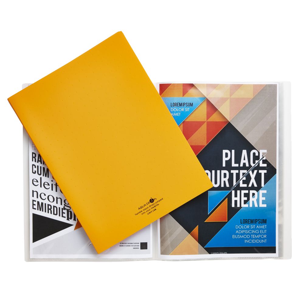 Aqua Drops A4 Display Book 20 Pocket Fixed Orange