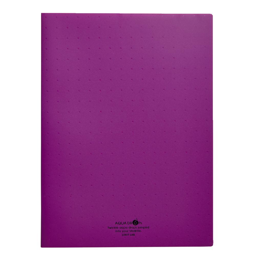 Aqua Drops A4 Display Book 20 Pocket Fixed Purple