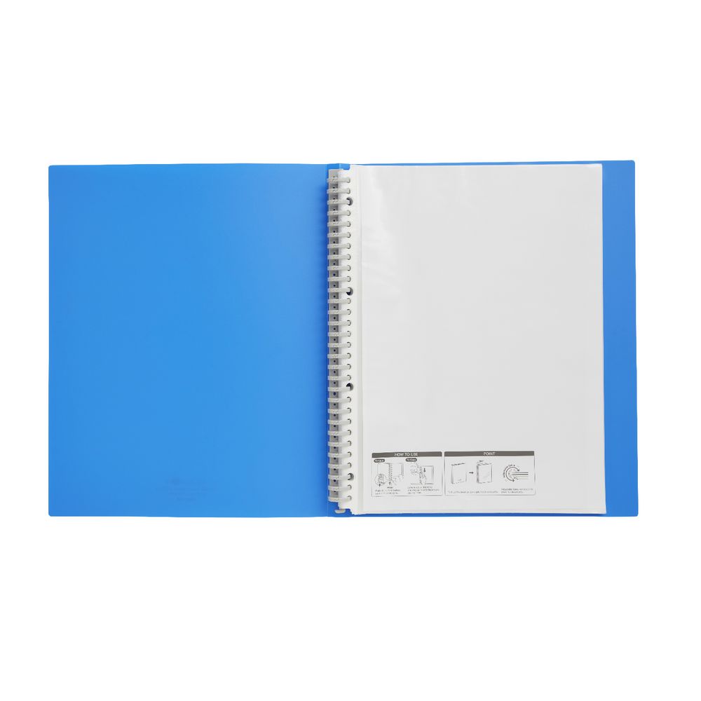 Aqua Drops Display Book A4 30 Pocket Refillable Blue
