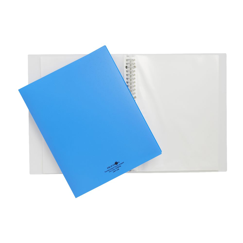 Aqua Drops Display Book A4 30 Pocket Refillable Blue