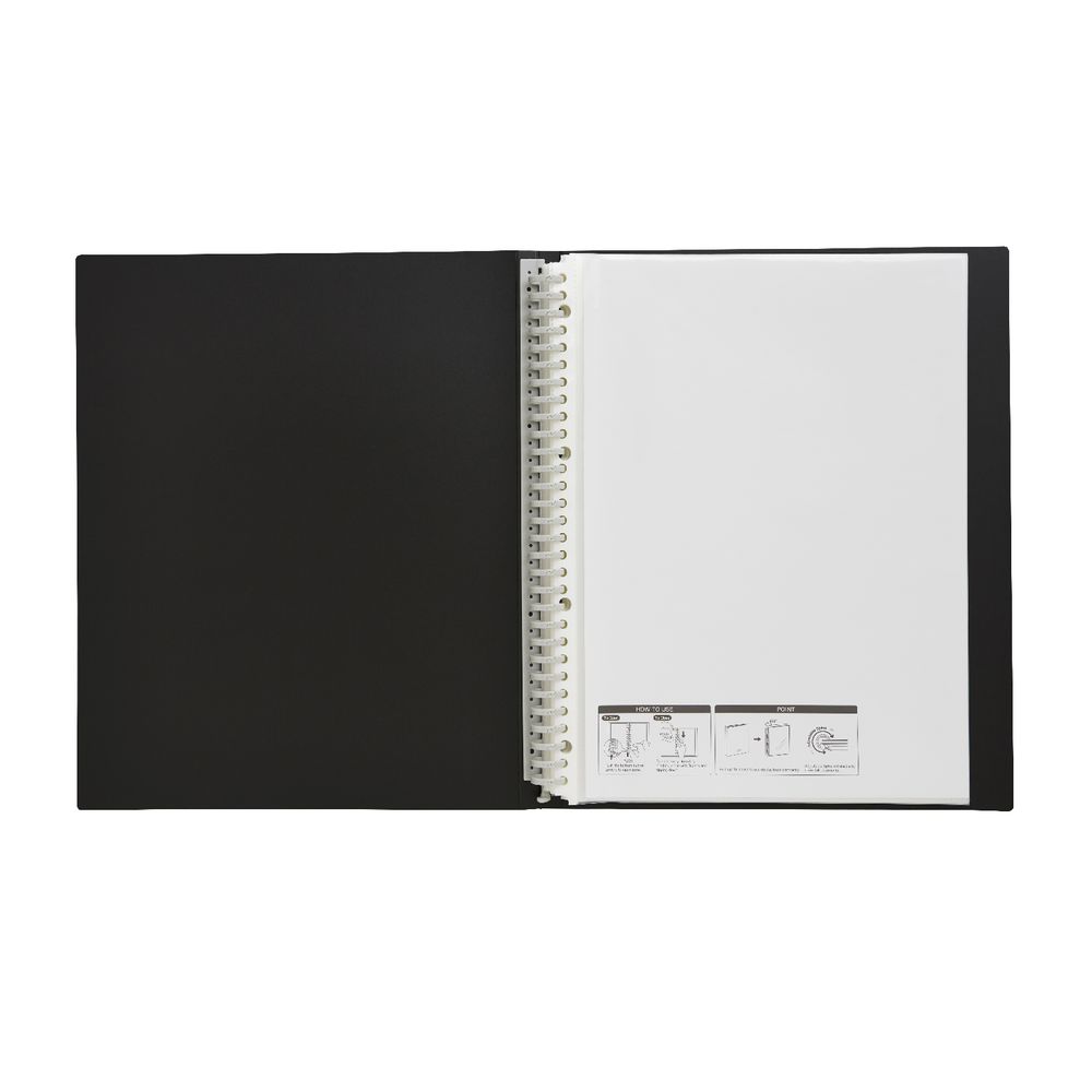 Aqua Drops Display Book A4 30 Pocket Refillable Black