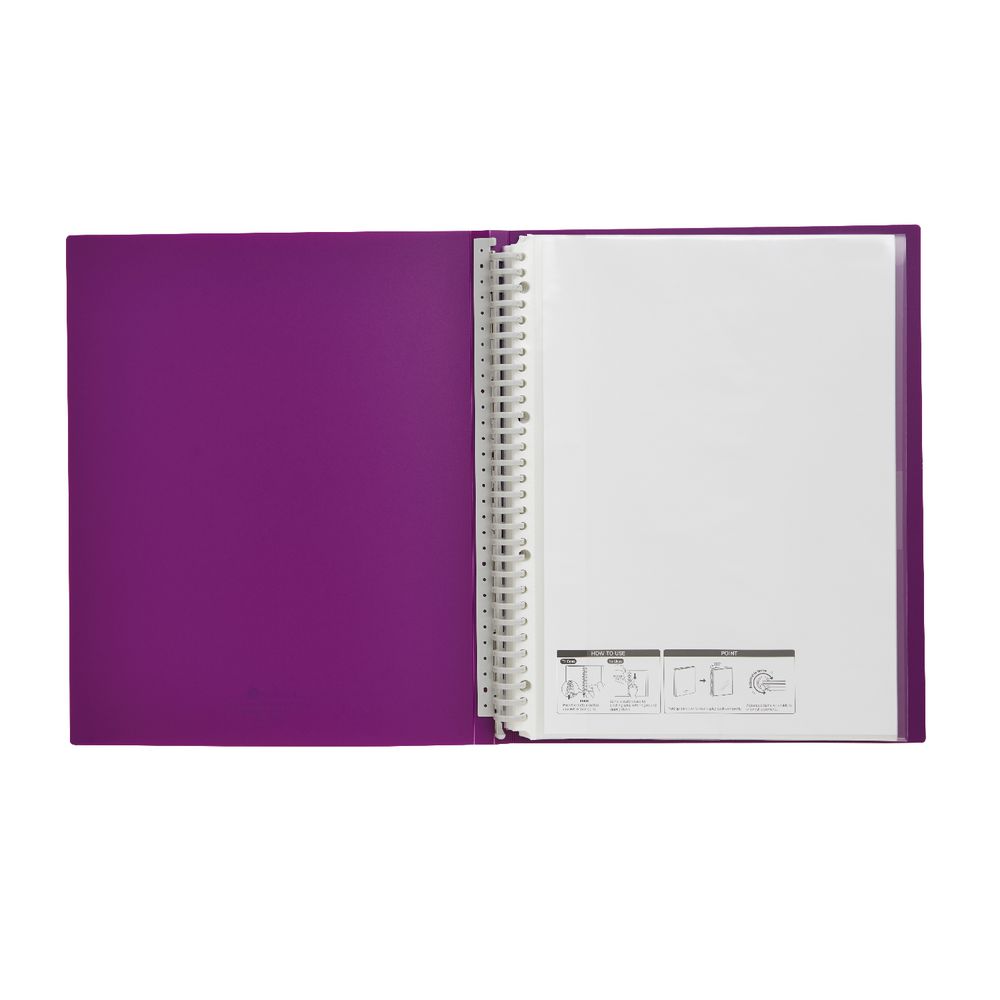 Aqua Drops Display Book A4 30 Pocket Refillable Purple