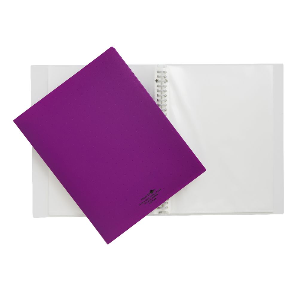 Aqua Drops Display Book A4 30 Pocket Refillable Purple