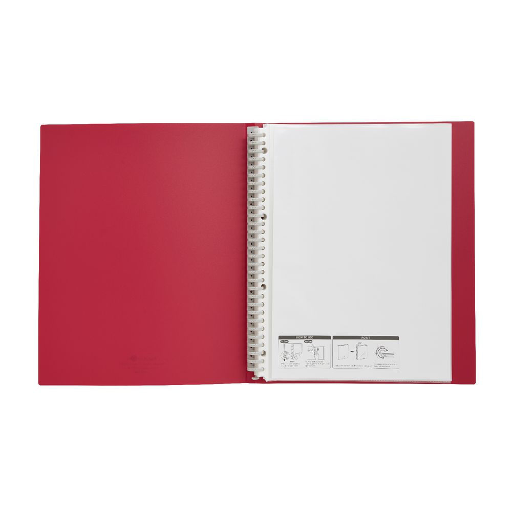 Aqua Drops Display Book A4 30 Pocket Refillable Red