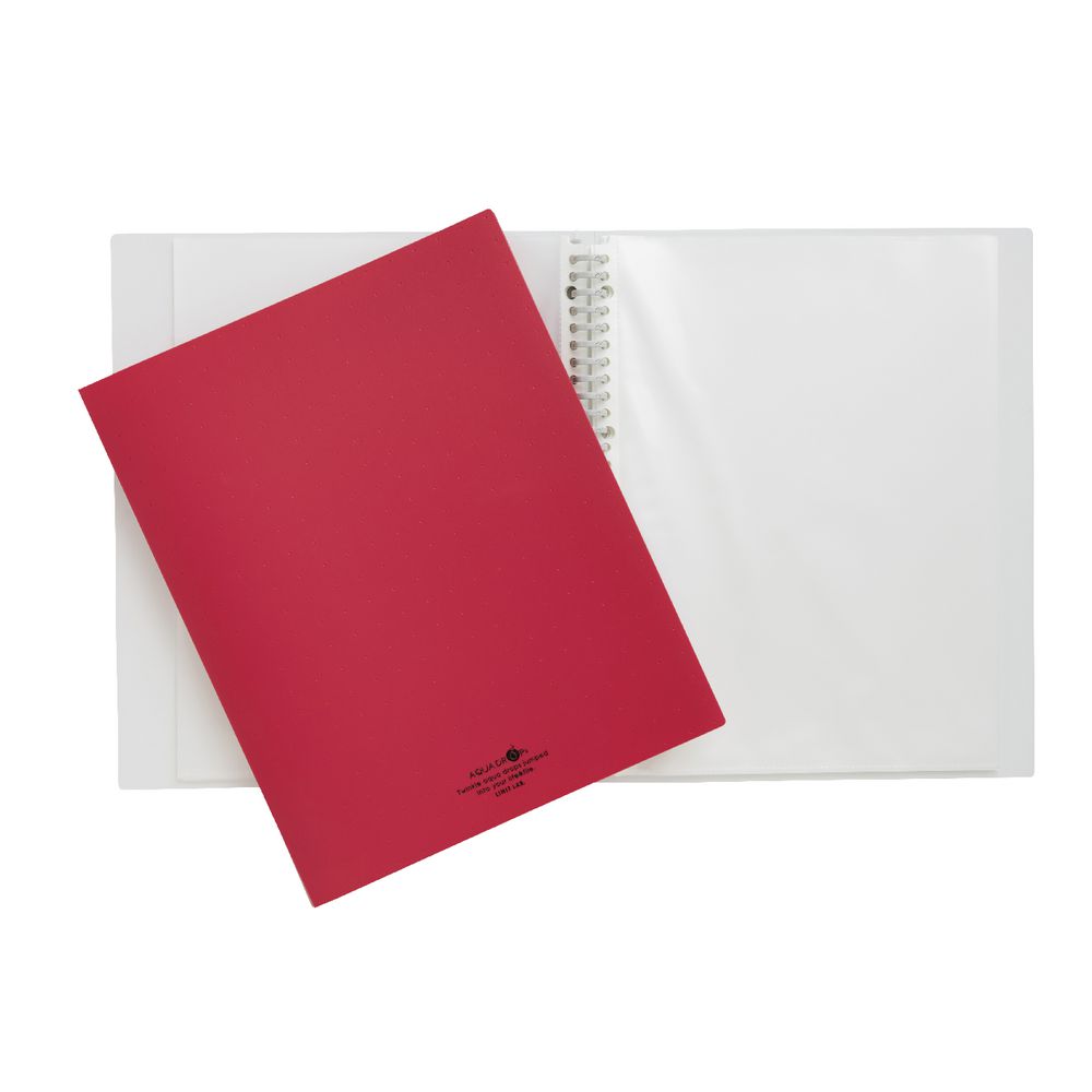 Aqua Drops Display Book A4 30 Pocket Refillable Red