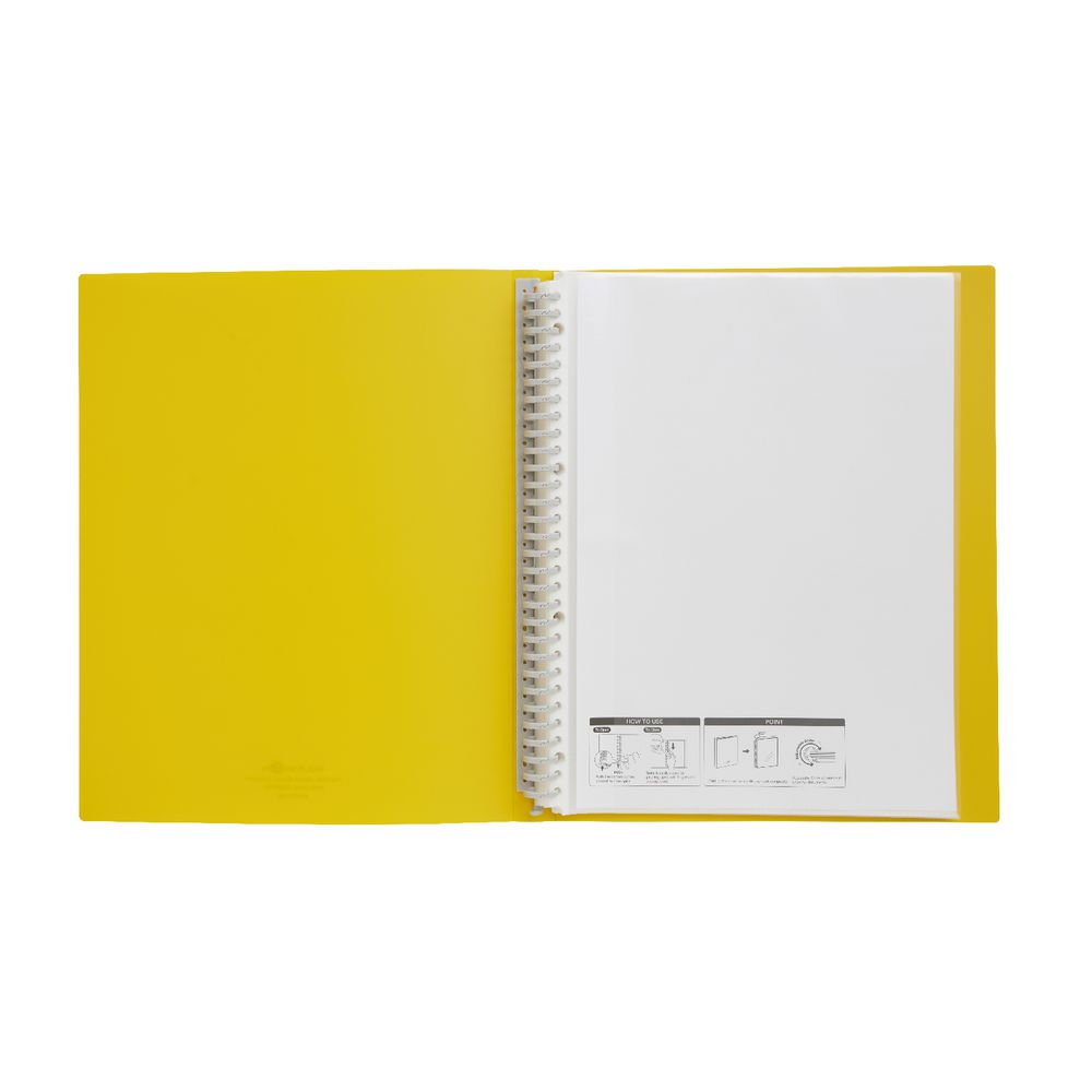 Aqua Drops Display Book A4 30 Pocket Refillable Yellow