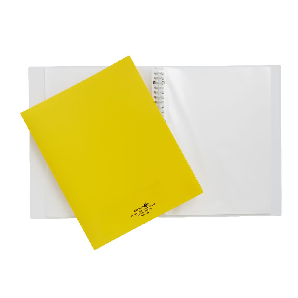 Aqua Drops Display Book A4 30 Pocket Refillable Yellow
