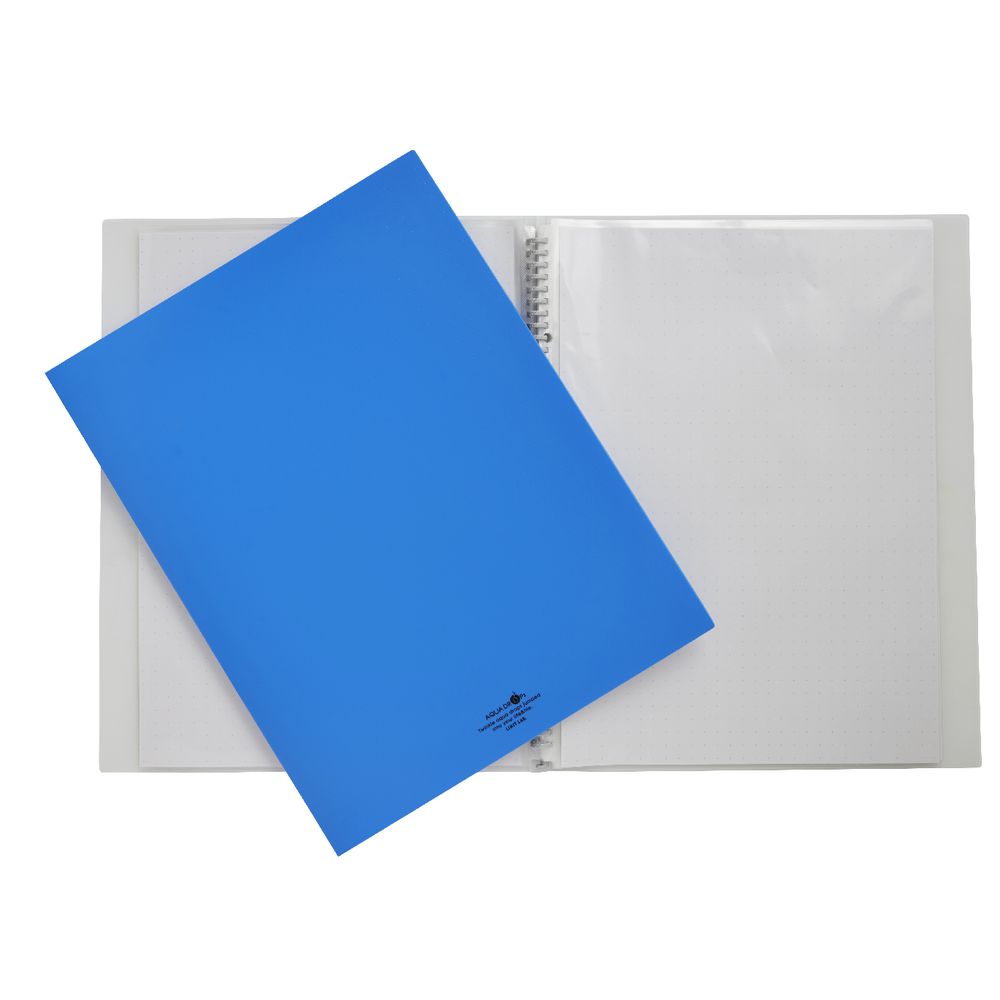Aqua Drops Display Book A3 15 Pocket Refillable Blue