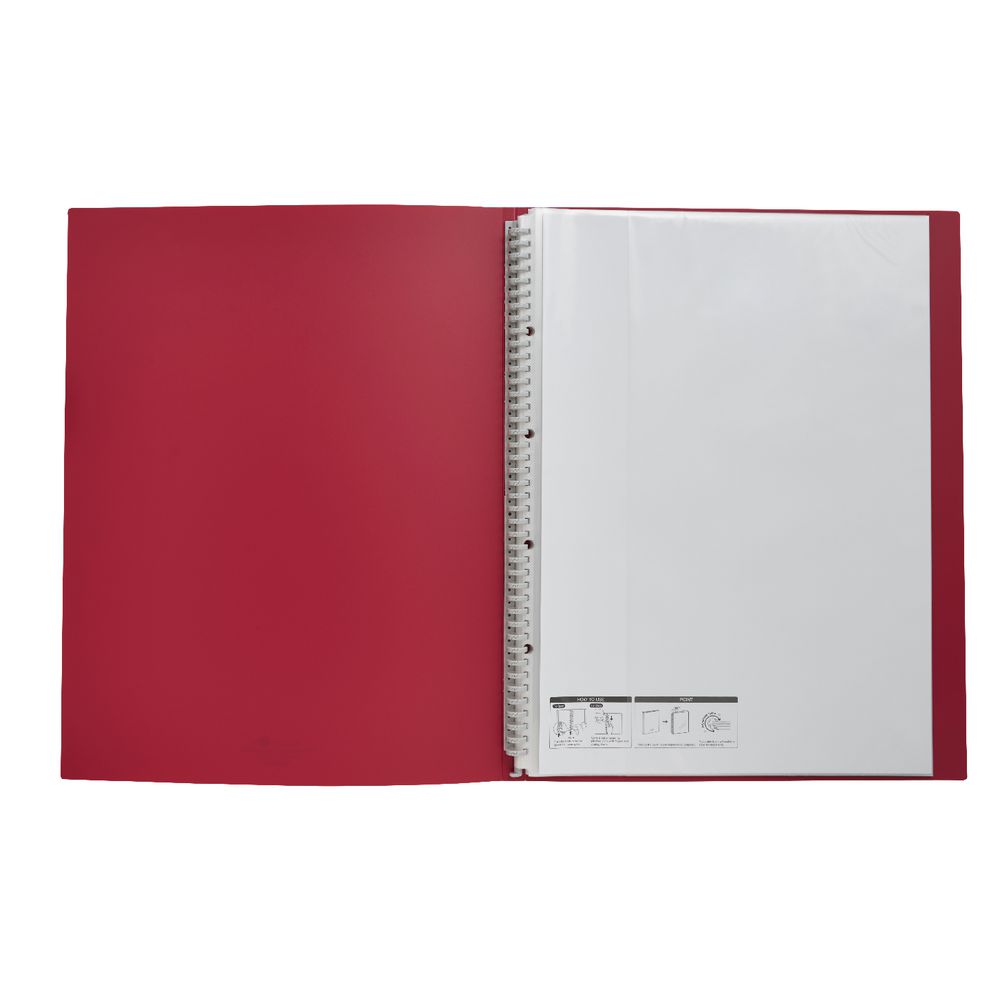Aqua Drops Display Book A3 15 Pocket Refillable Red