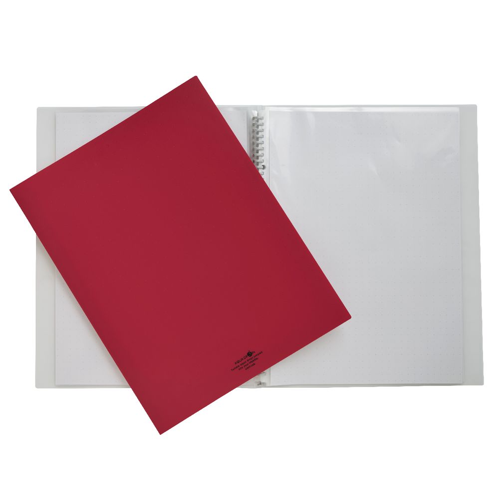 Aqua Drops Display Book A3 15 Pocket Refillable Red