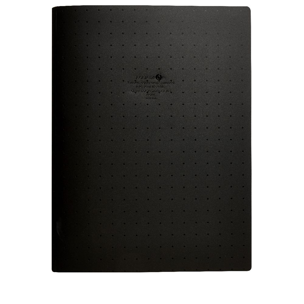 Aqua Drops A4 6 Page Pocket File Black
