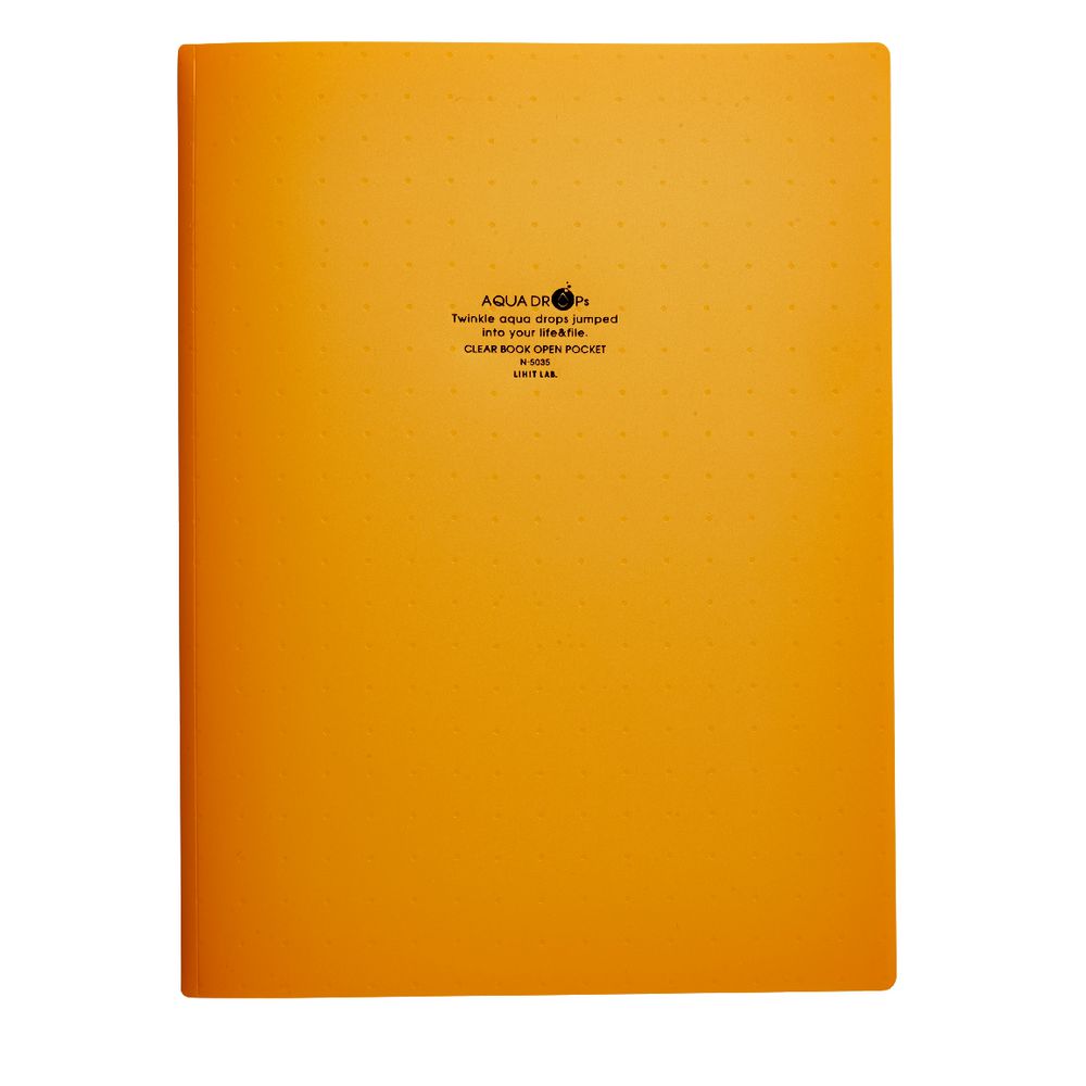 Aqua Drops A4 6 Page Pocket File Orange