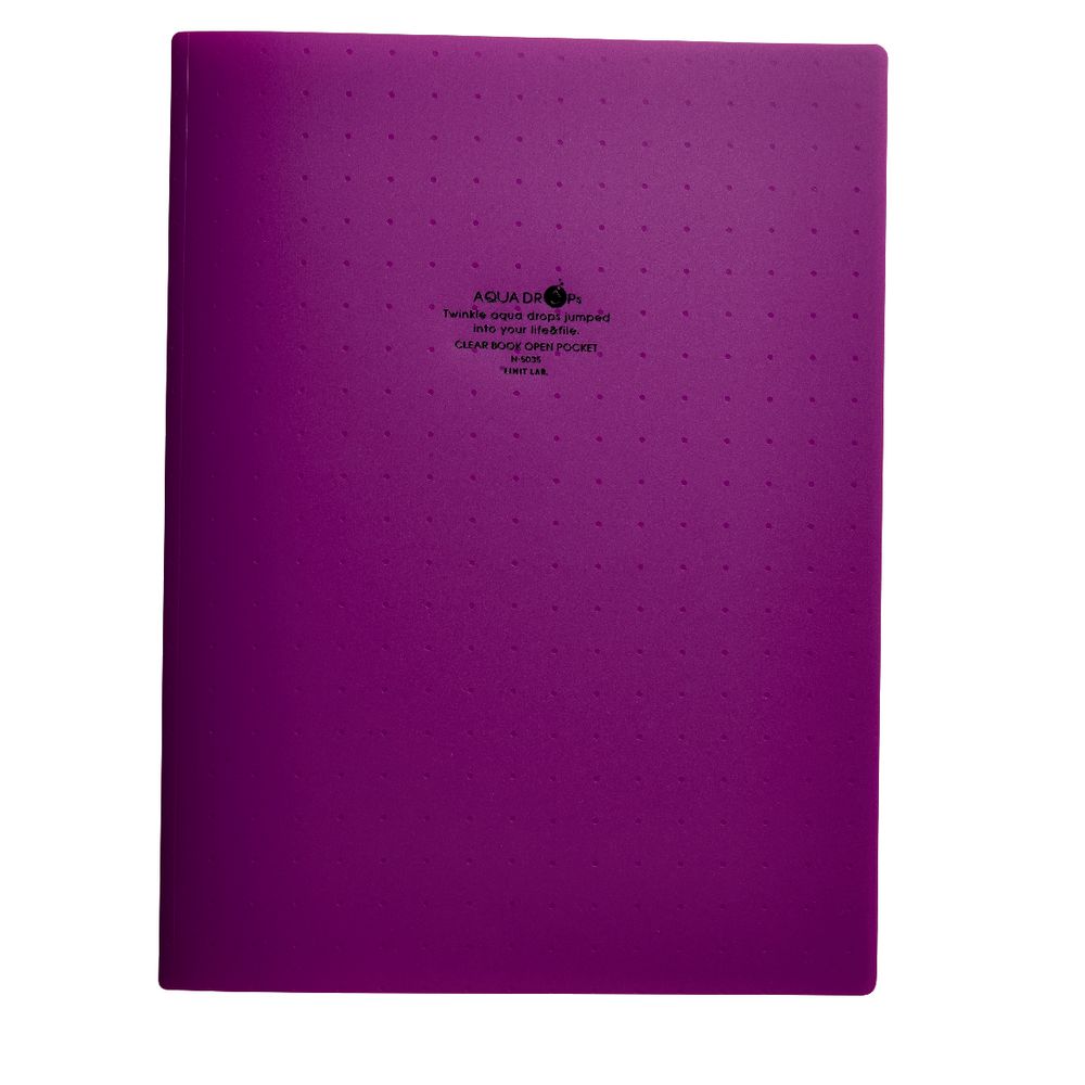 Aqua Drops A4 6 Page Pocket File Purple