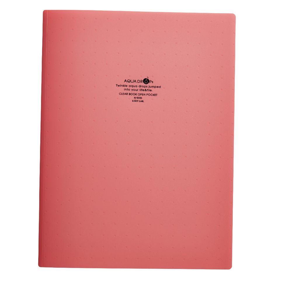 Aqua Drops A4 6 Page Pocket File Pink