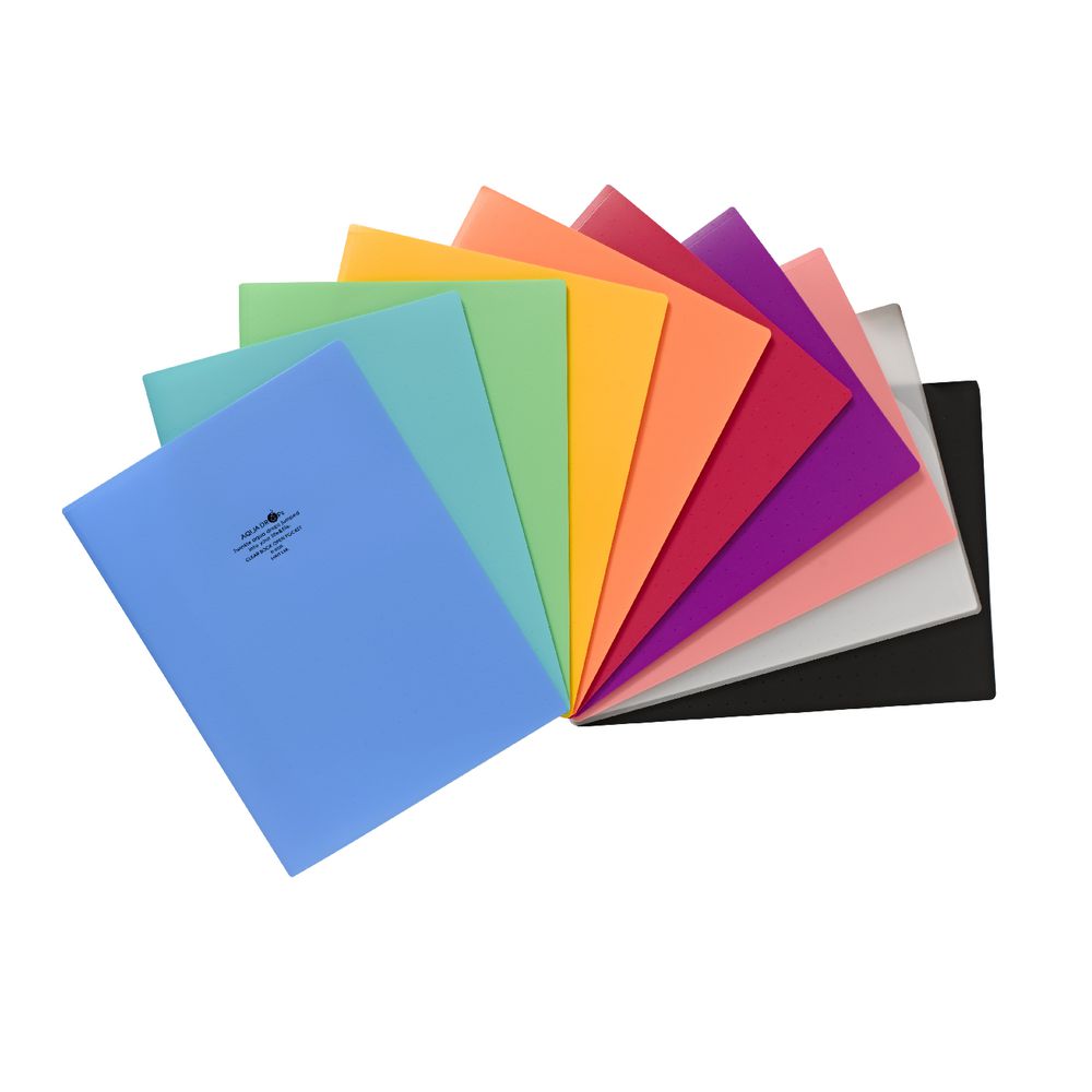 Aqua Drops A4 6 Page Pocket File Black