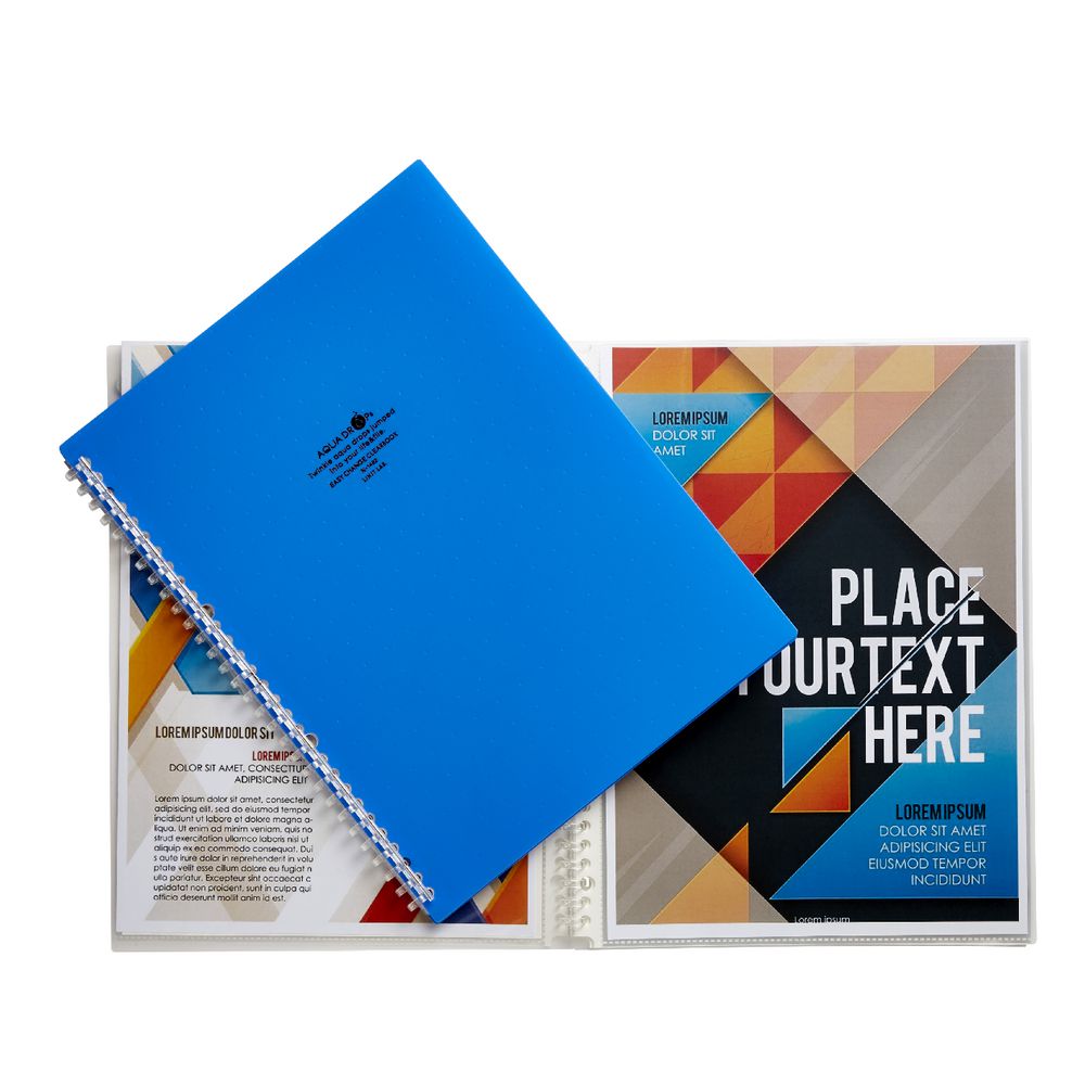 Aqua Drops Refillable Display Book A4 10 Pocket Blue