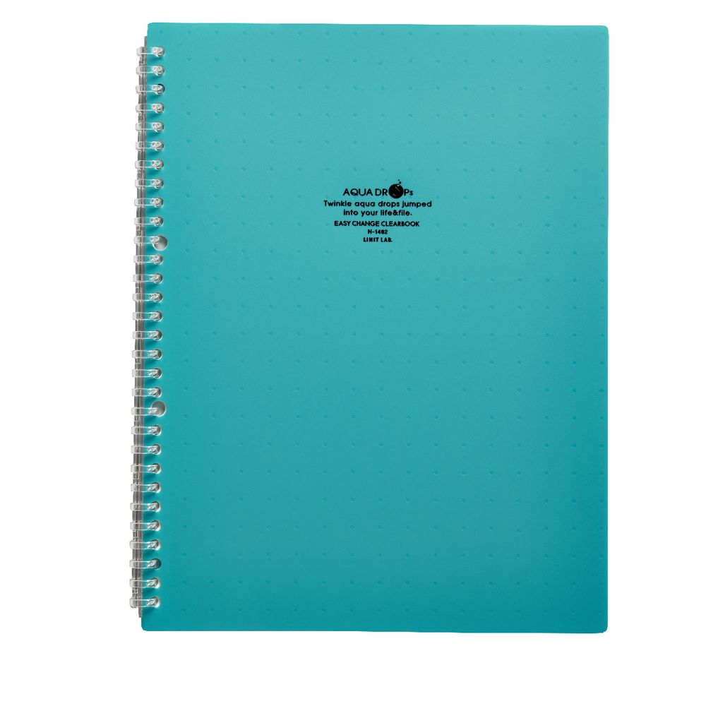Aqua Drops Refillable Display Book A4 10 Pocket Green