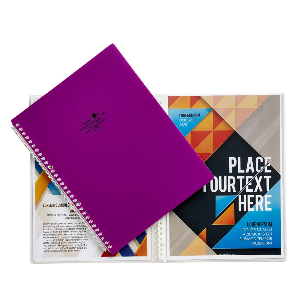 Aqua Drops Refillable Display Book A4 10 Pocket Purple