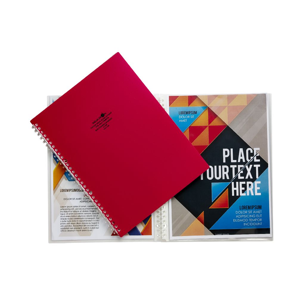 Aqua Drops Refillable Display Book A4 10 Pocket Red