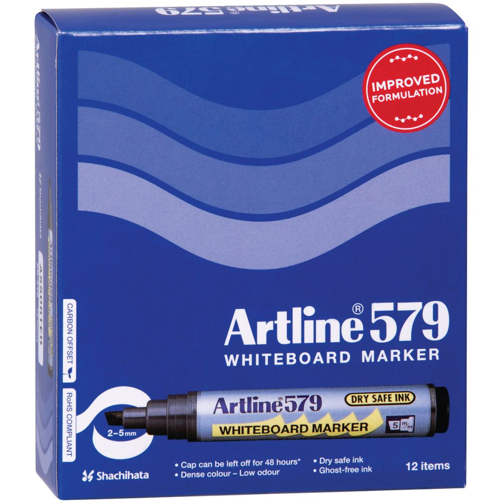 Artline 579 Whiteboard Markers Assorted 12 Pack
