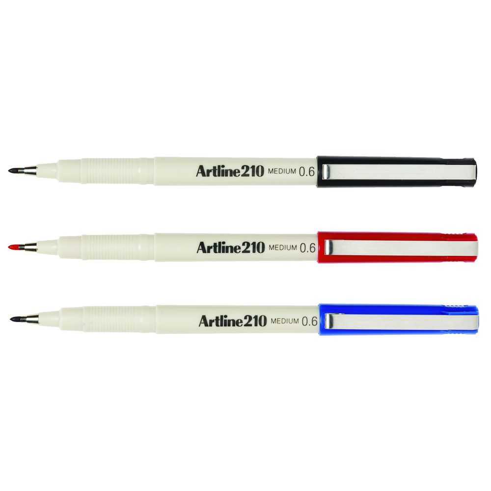 Artline 210 0.6mm Fineliner Assorted 4 Pack
