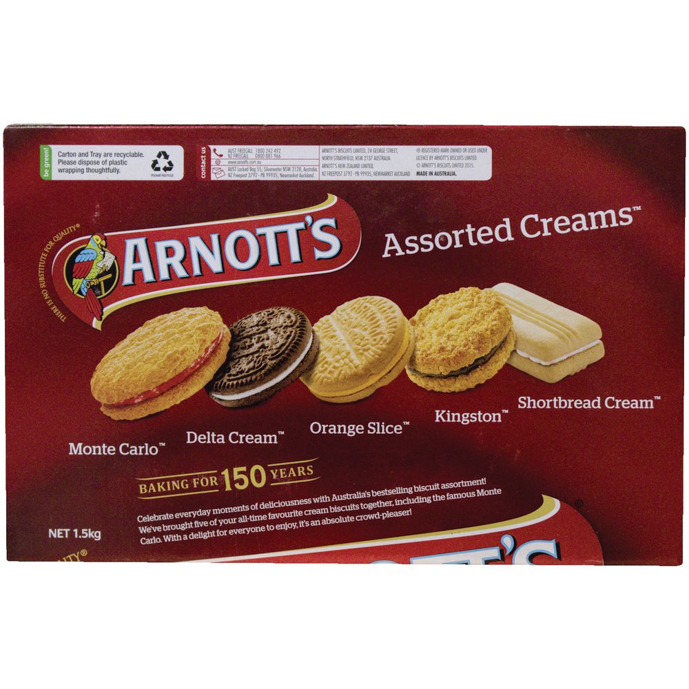 Arnott's Assorted Creams Biscuits 1.5kg Officeworks