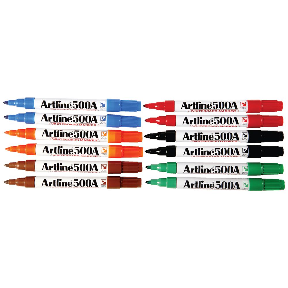 Artline 500A Whiteboard Marker Assorted 12 Pack