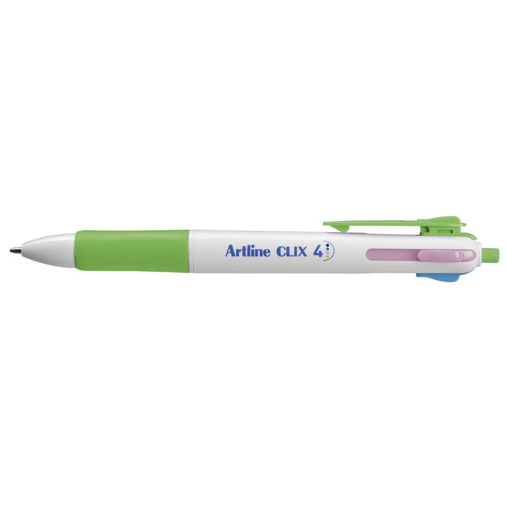 Artline Clix 4 Colour Ballpoint Pen Bright 3 Pack