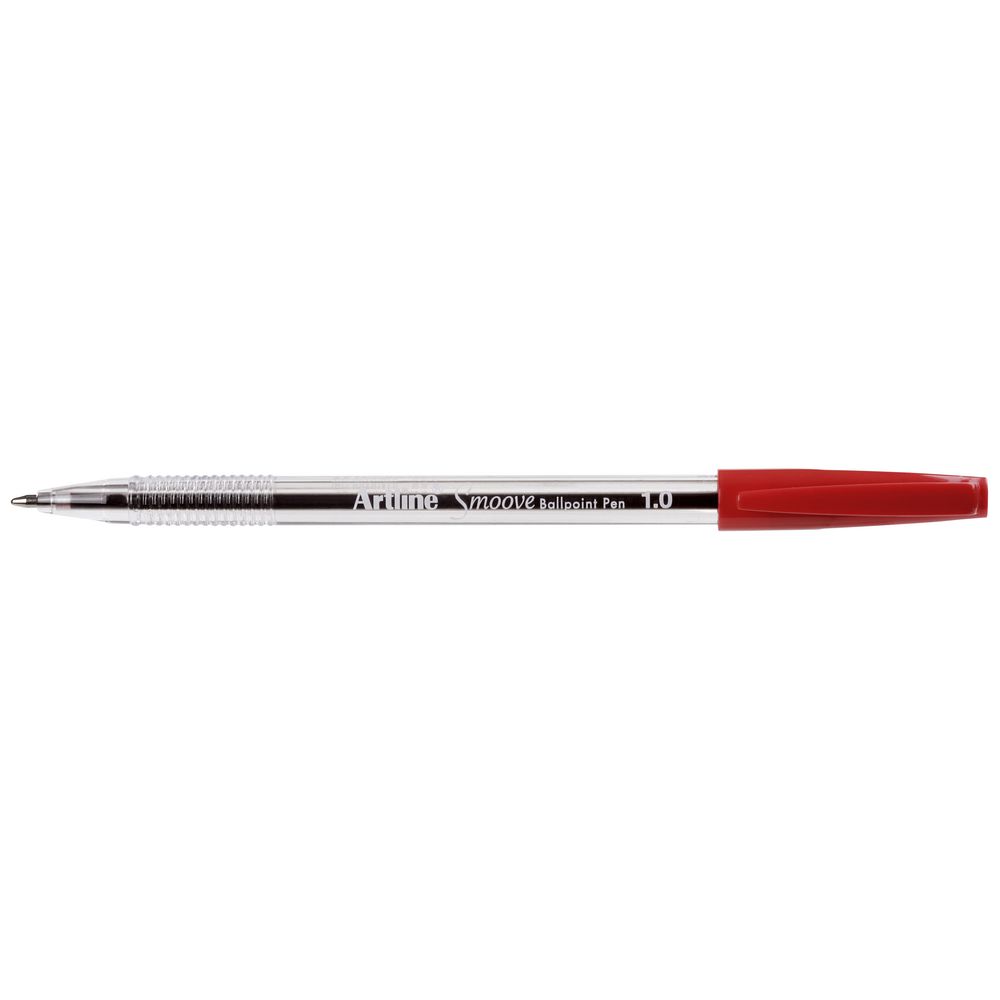 Artline Smoove Ballpoint Pens Red 5 Pack