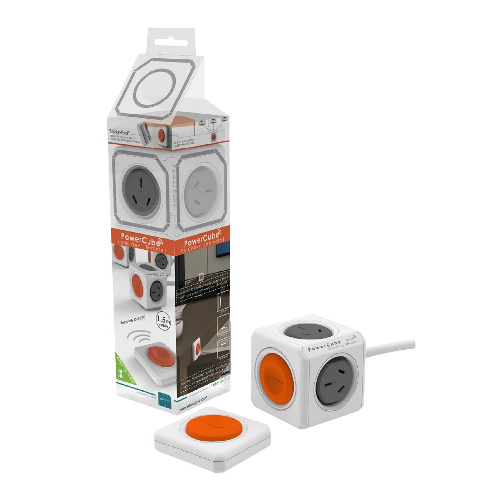 Allocacoc PowerCube 4 Outlets with Remote 1.5m Grey