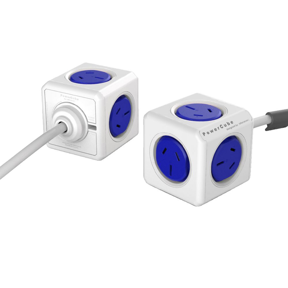 Allocacoc PowerCube 5 Power Outlets 1.5m Blue