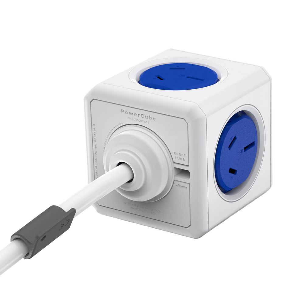 Allocacoc PowerCube 5 Power Outlets 3m Blue
