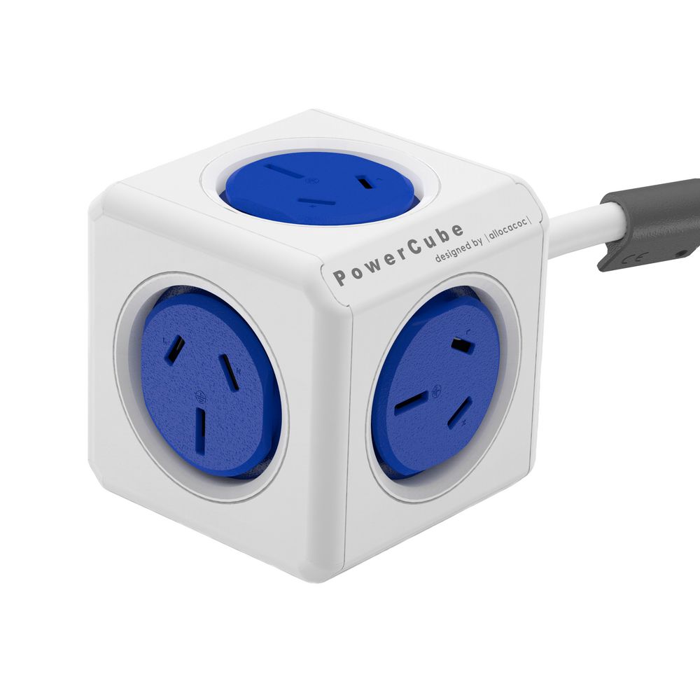 Allocacoc PowerCube 5 Power Outlets 3m Blue