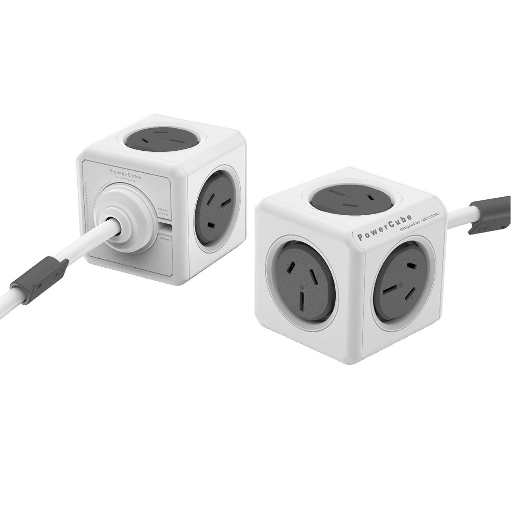 Allocacoc PowerCube 5 Power Outlets 3m Grey