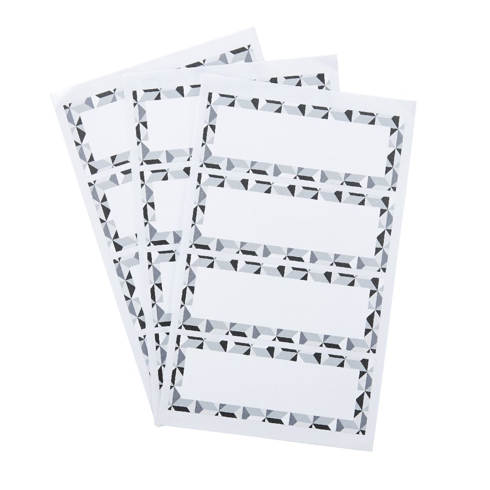 Contemporary Geometric Rectangle Label 100 x 38mm 20 Pack