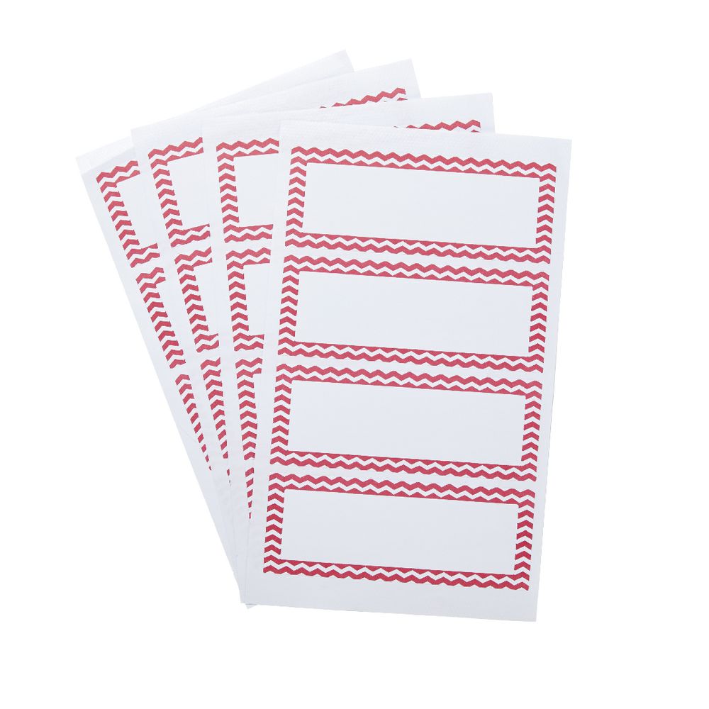 Zig Zag Rectangle Label 100 x 38mm 20 Pack Pink