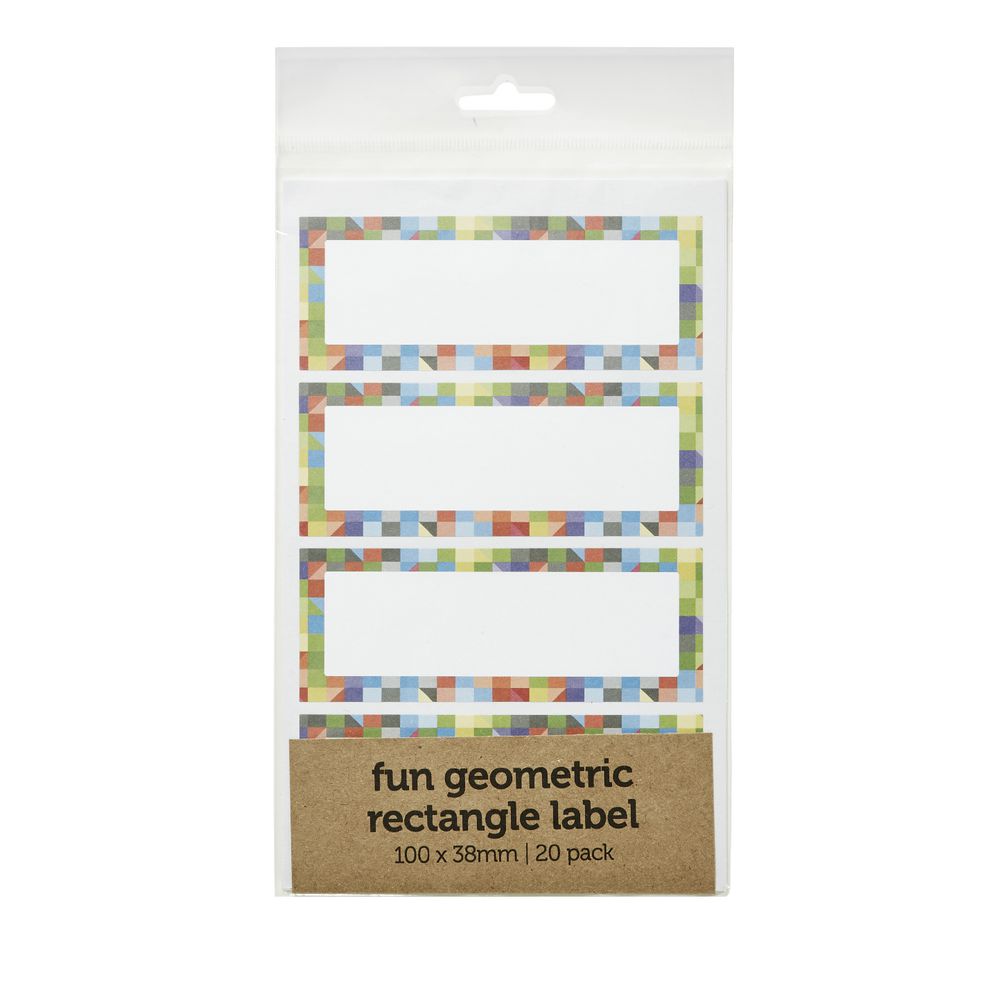 Geometric Rectangle Label 100 x 38mm 20 Pack